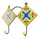 Navy Blue Ceramic Floral Tiles Hooks